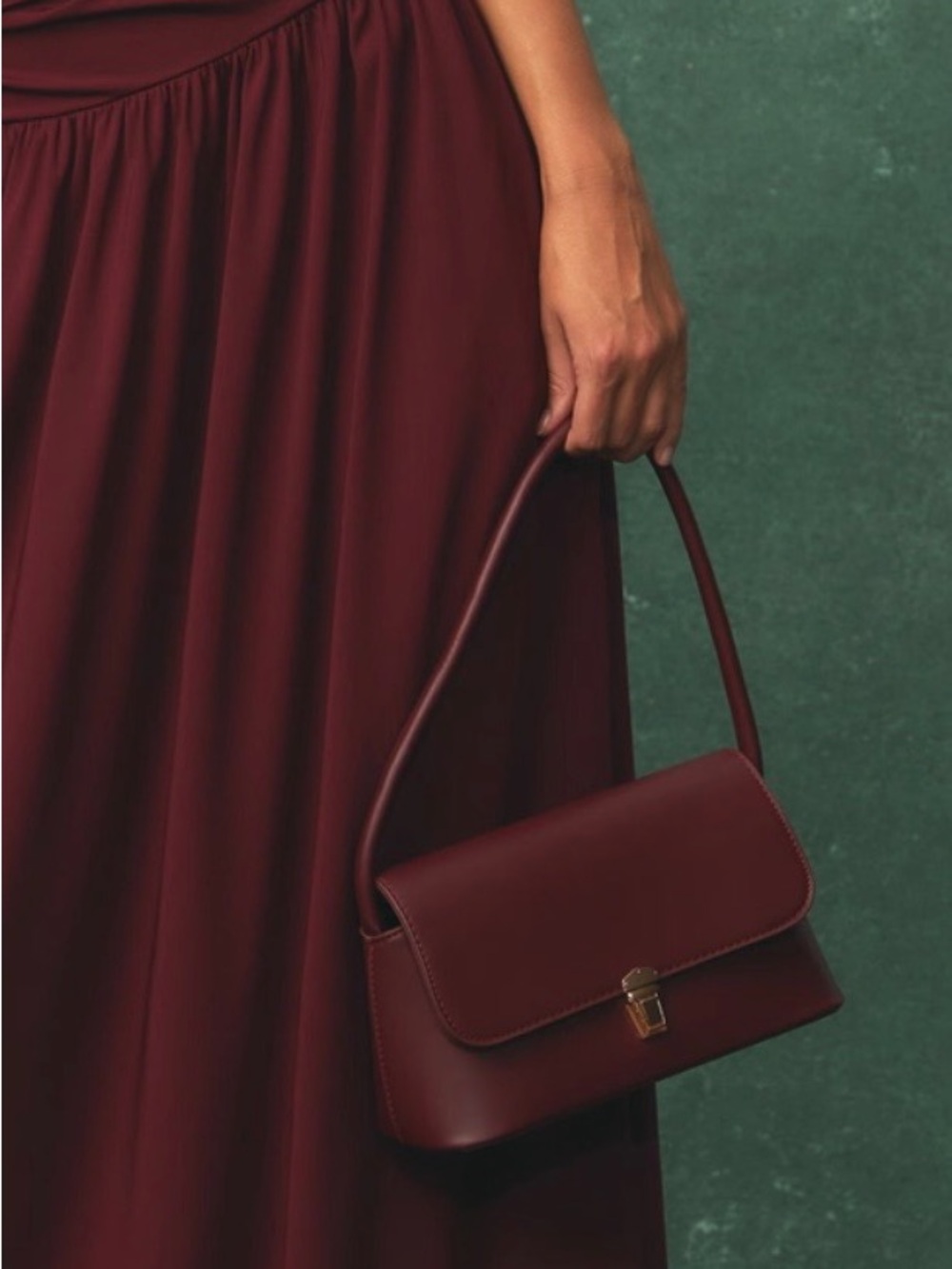 8 Other Reasons Used My Favorite Burgundy Leather Shoulder Bag with Gold Clasp